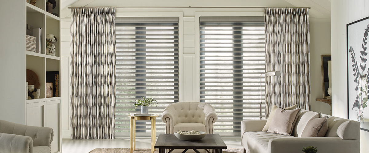 Design Studio™ Draperies over Pirouette® Sheer Shades